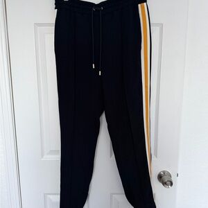 ME+EM Navy Icon Track Pants with Yellow and White Stripes